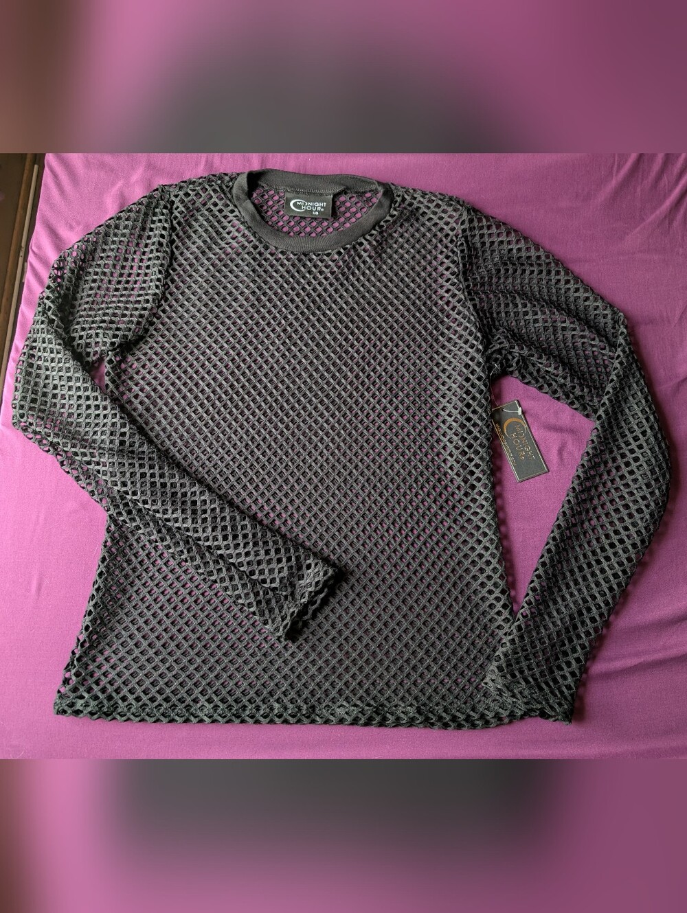 Midnight Hour Black Fishnet Top
